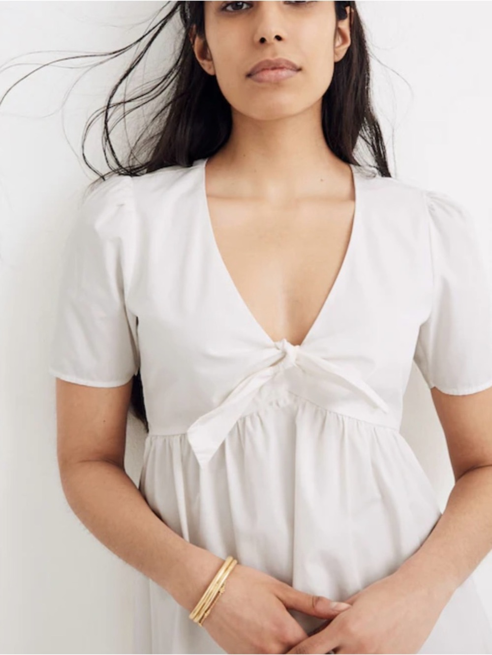 Madewell White Tie Front Mini Dress - Picture 2 of 9